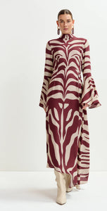 Burgundy cream dress
